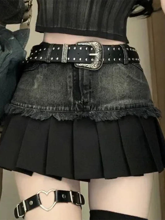 Women's Gothic Mini Skirt - primary photo, shown with a person (1 of 3)