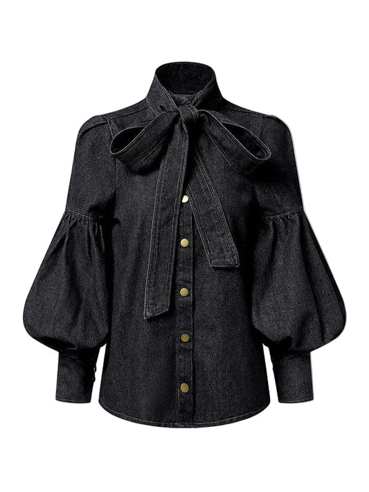 Women's Denim Blouse - alternate studio view (2 of 2)