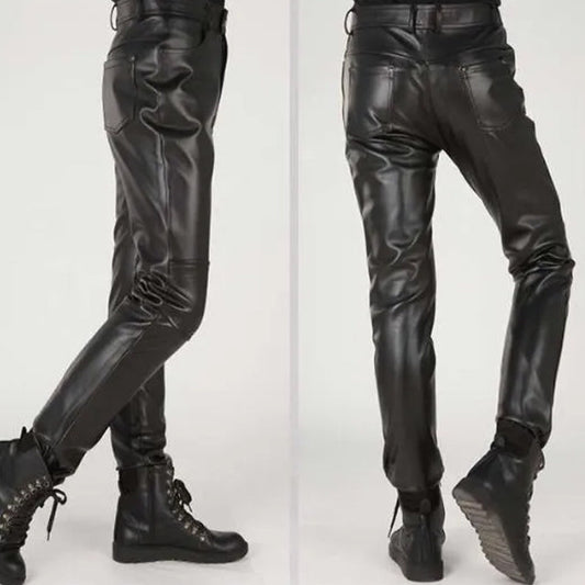 Black Slim Biker Pants