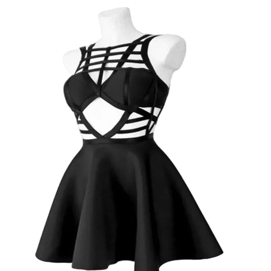 Women's Hollow Out Dress - front studio view