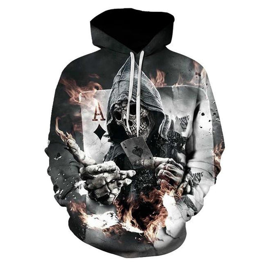 Ace Skull Hoodie - primary photo, shown with a person