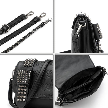 Hemlock Studded Skull Clutch Bag