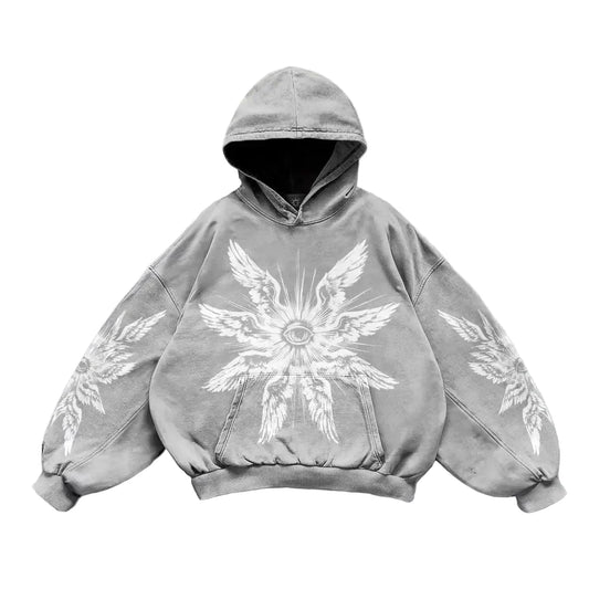 Women's Gothic Oversized Hoodie Black - alternate studio view (2 of 2)