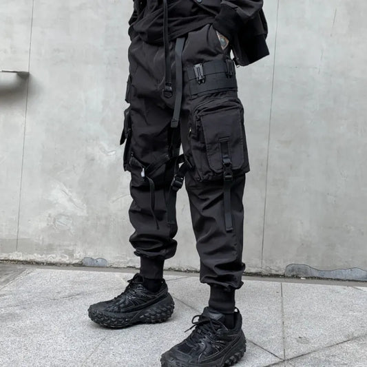 Men's Black Techwear Tactical Cargo Pants - primary lifestyle photo (1 of 3)