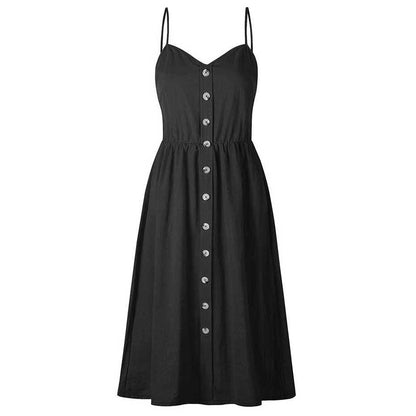 Black Beach Dress - front studio view (1 of 2)