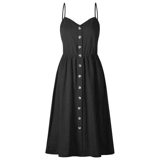 Black Beach Dress - front studio view (1 of 2)