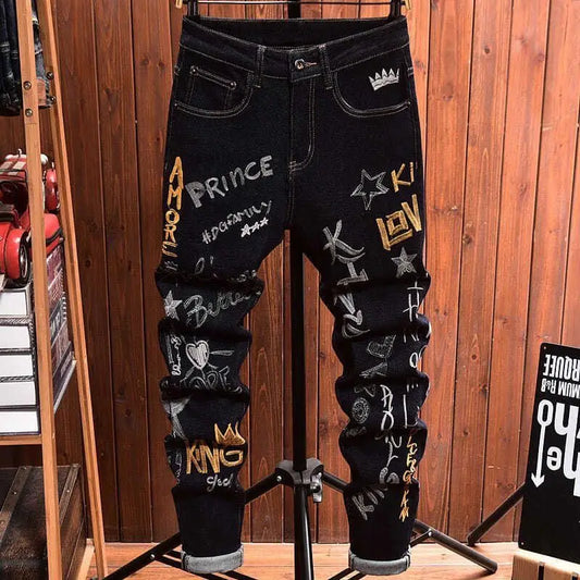 Men's Embroidery Pants - primary photo, shown with a person (1 of 2)