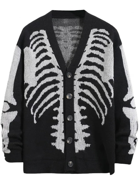 Bone Rib Gothic Knit Cardigan - front studio view (1 of 2)
