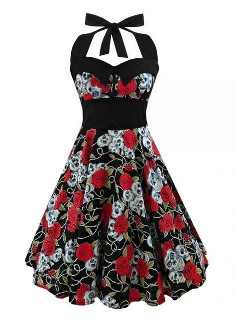 Skull Style Dress - alternate view, shown with a person (2 of 2)